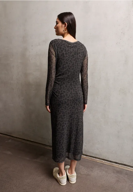 Leo Mesh-Kleid dark auburn brown