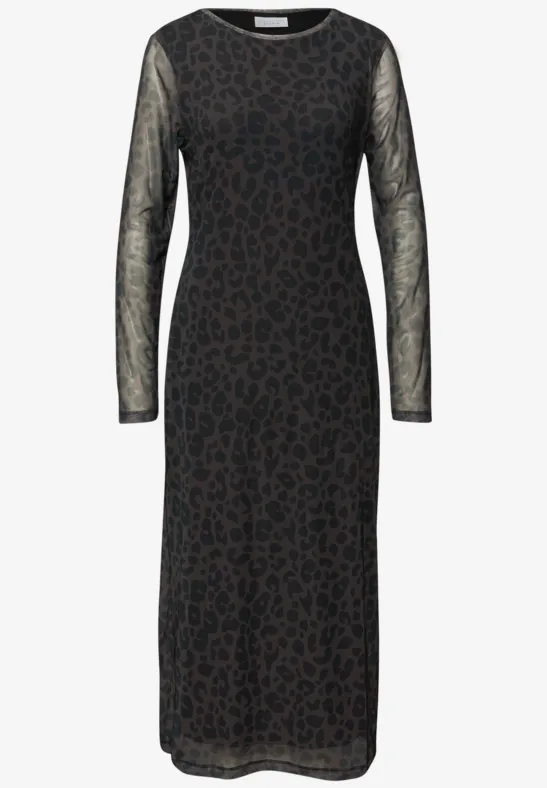 Leo Mesh-Kleid dark auburn brown