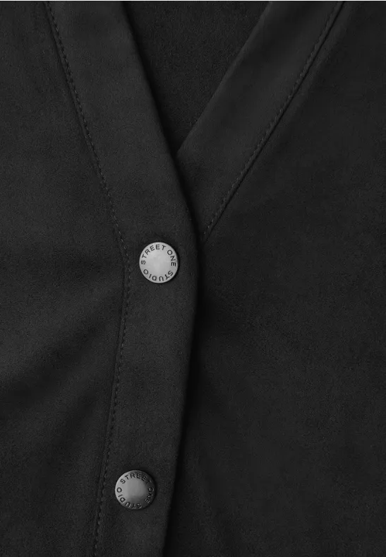 Velourskleid im Tunika-Look Black