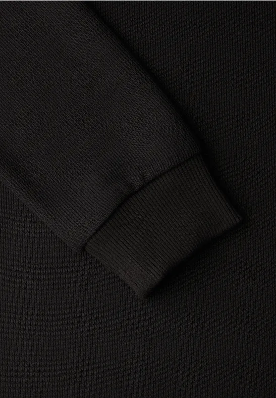 V-Neck Strickkleid Black