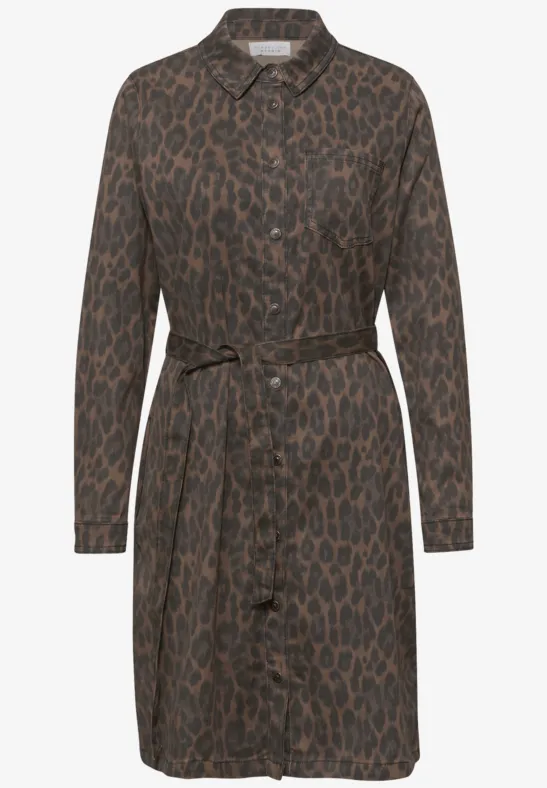 Robe en denim avec motif léopard Leo Printed Overdyed