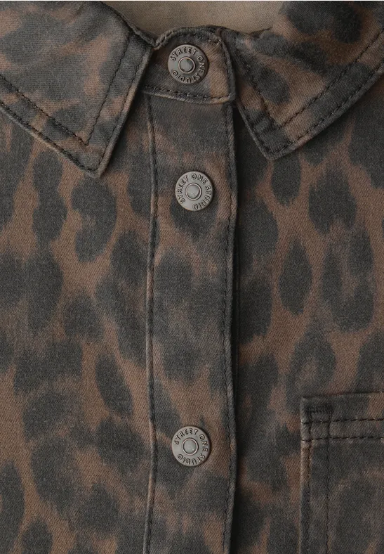 Robe en denim avec motif léopard Leo Printed Overdyed