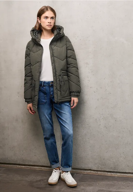 Steppjacke mit Kapuze Beluga Green