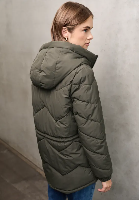 Steppjacke mit Kapuze Beluga Green
