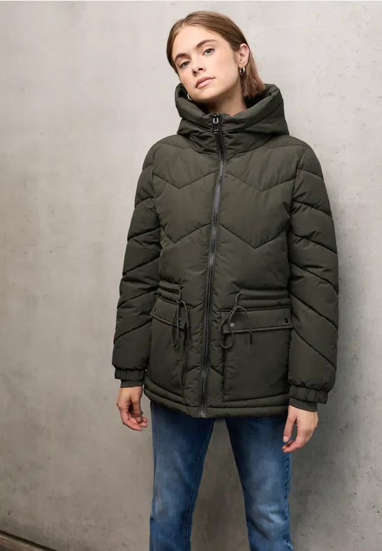 Steppjacke mit Kapuze Beluga Green