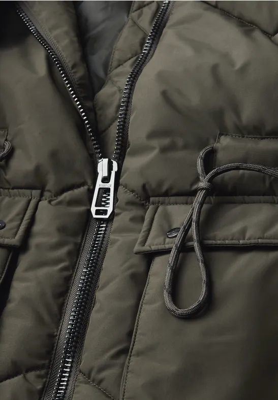 Steppjacke mit Kapuze Beluga Green