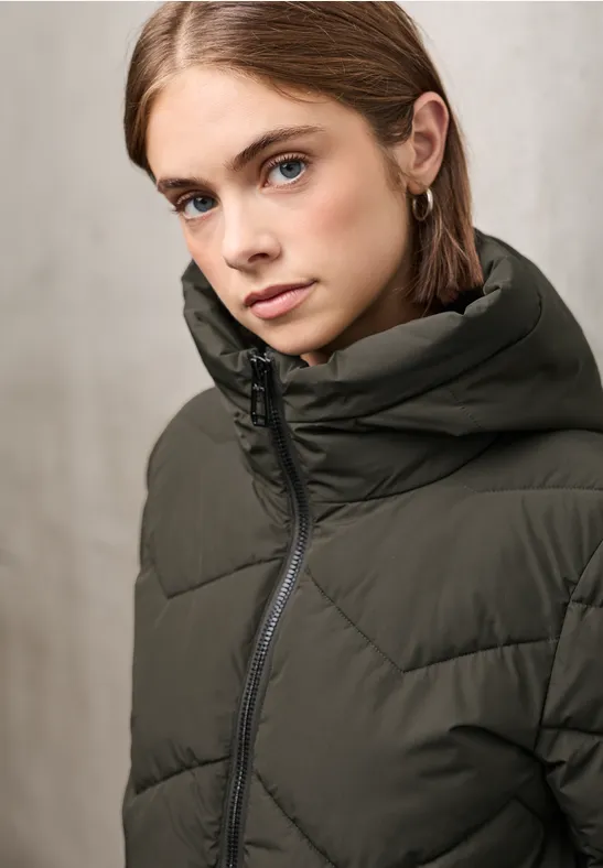 Steppjacke mit Kapuze Beluga Green