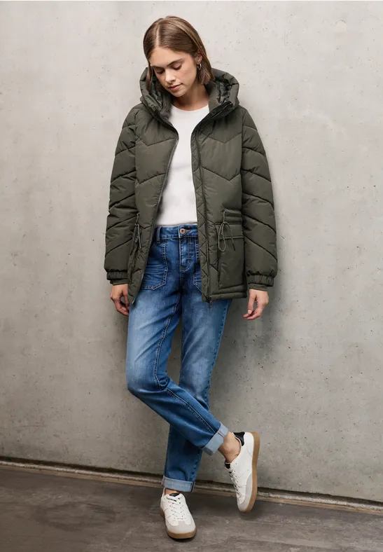 Steppjacke mit Kapuze Beluga Green
