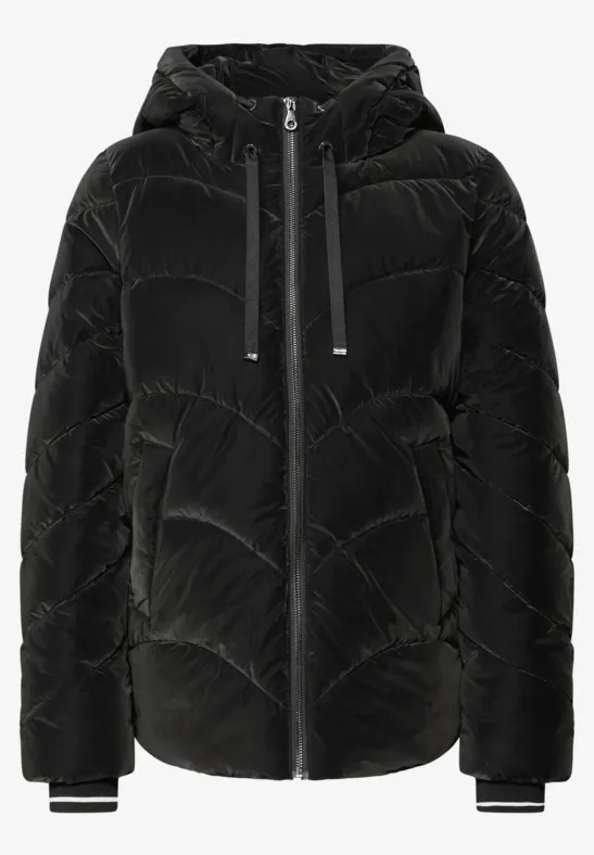 Jacke mit Wellen-Steppung Black