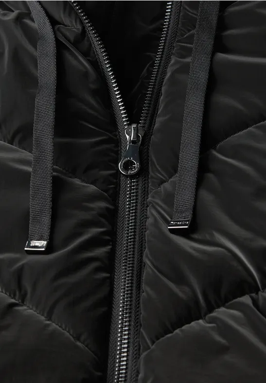 Jacke mit Wellen-Steppung Black