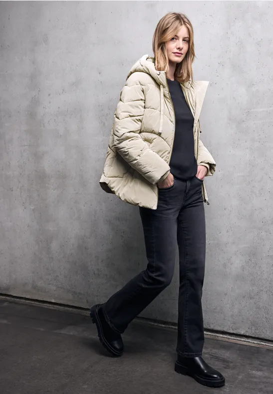 Jacke mit Wellen-Steppung Lunar Stone