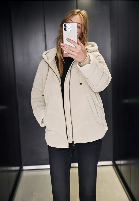 Jacke mit Wellen-Steppung Lunar Stone