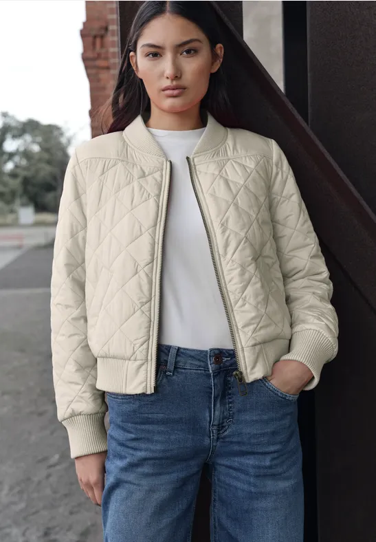Blouson mit Steppmuster powder beige