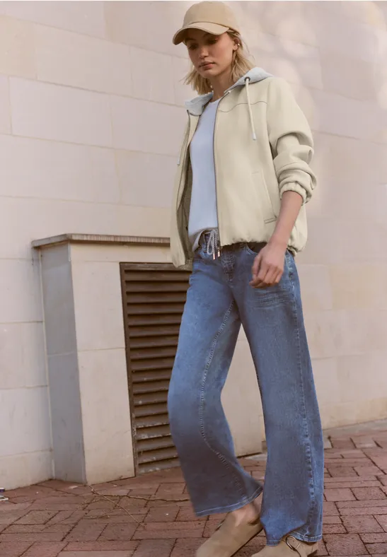 Jas met afneembare capuchon powder beige