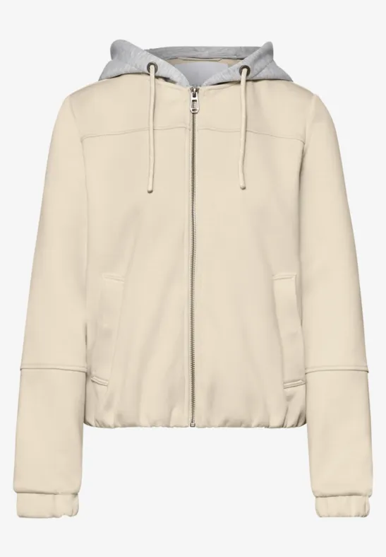 Jas met afneembare capuchon powder beige