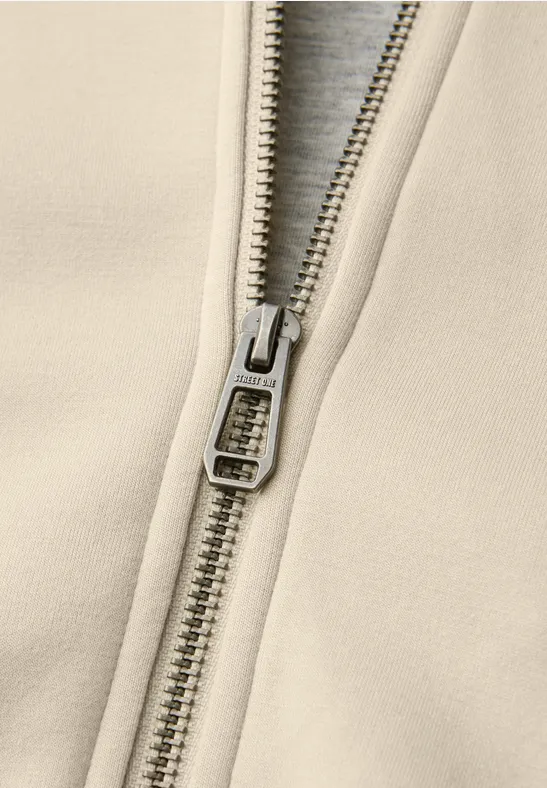 Jas met afneembare capuchon powder beige