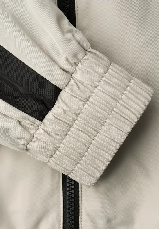 Jacke mit Kapuze und Tapedetail powder beige