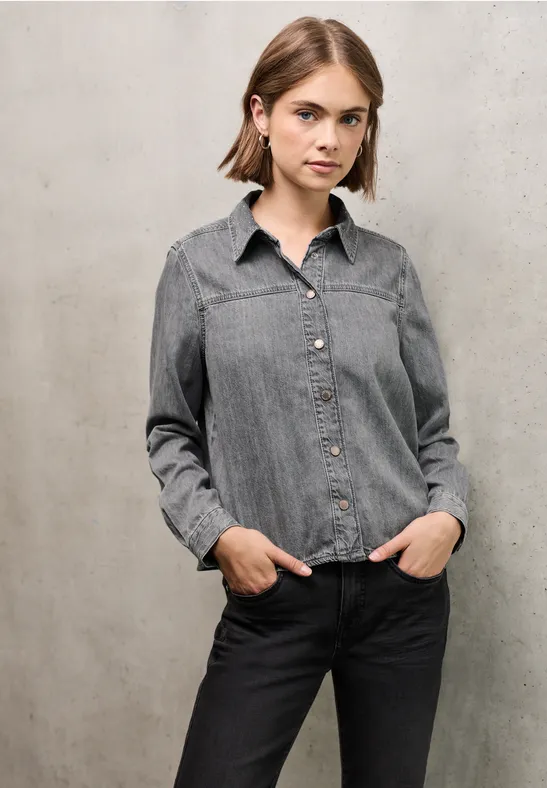 Denim Overshirt grey random washed