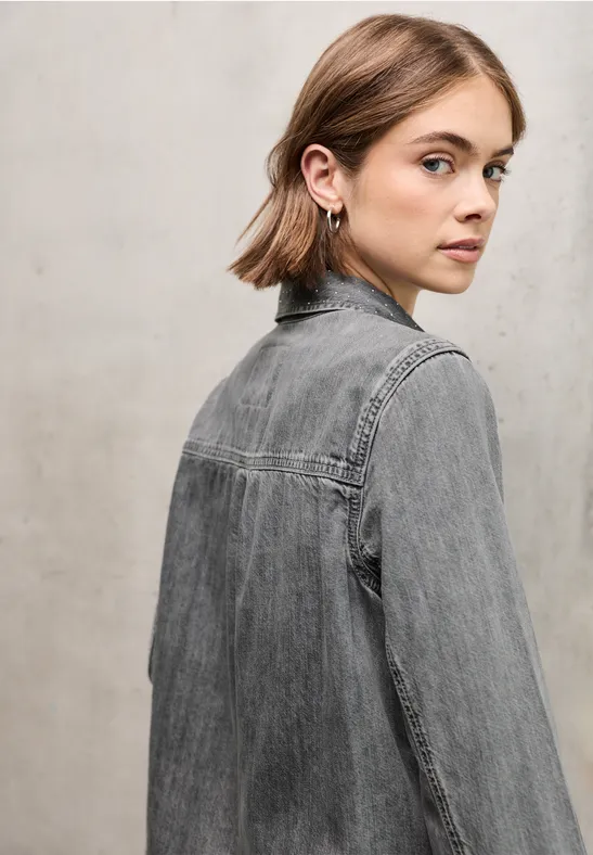 Denim Overshirt grey random washed