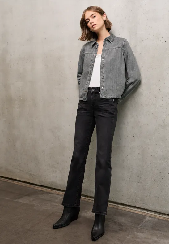 Denim Overshirt grey random washed