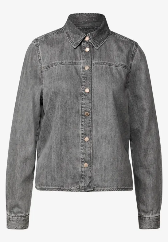 Denim Overshirt grey random washed