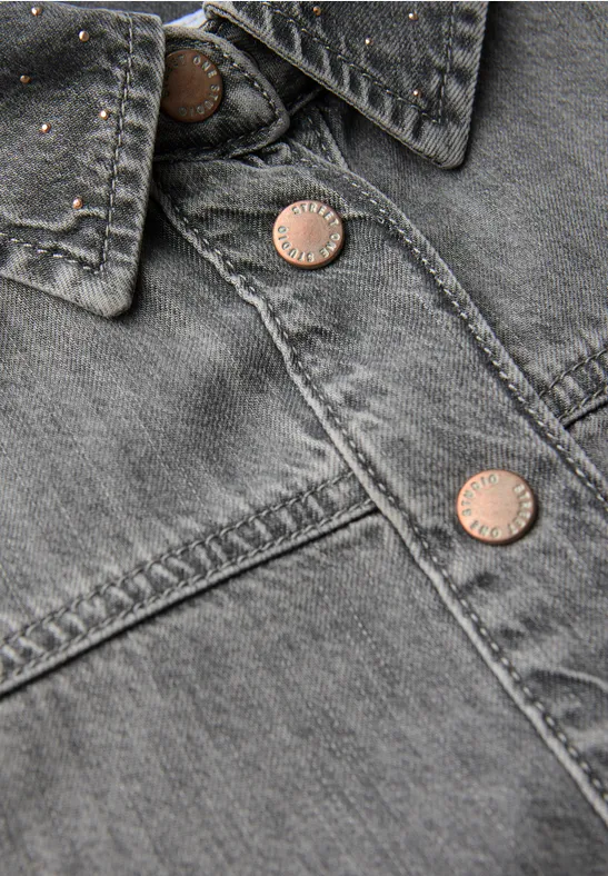 Denim Overshirt grey random washed