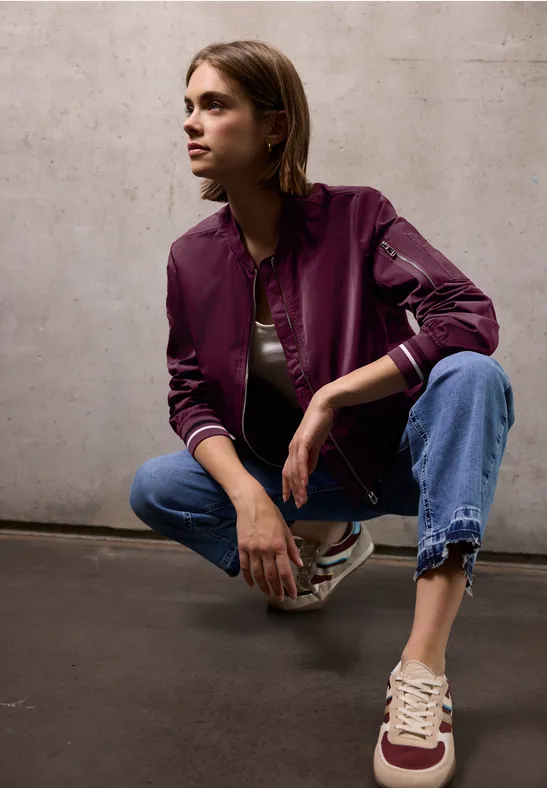 Blouson mit Zipper dark plum red