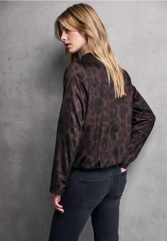 Gemusterter Velours Blouson dark auburn brown
