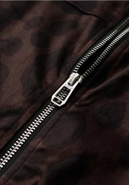 Gemusterter Velours Blouson dark auburn brown