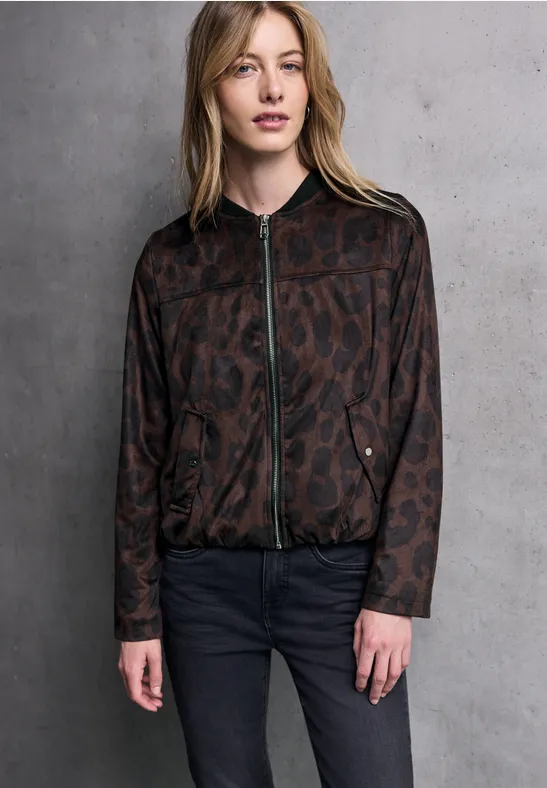 Gemusterter Velours Blouson dark auburn brown