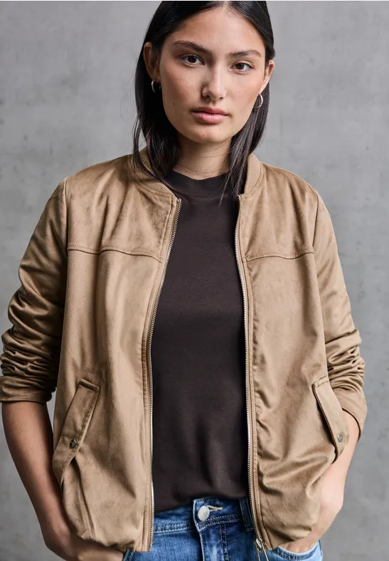 Velours Blouson tan brown