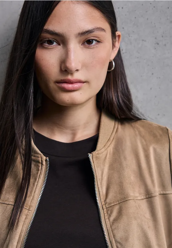 Velours Blouson tan brown
