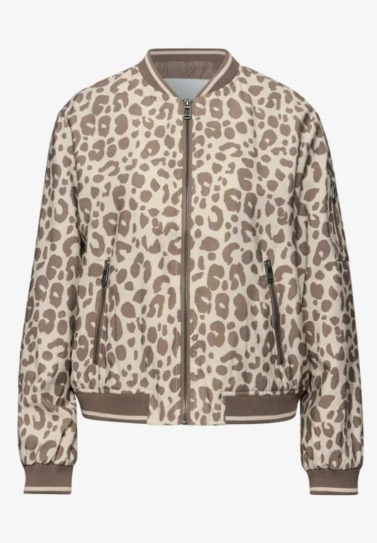 Blouson met dierenprint powder beige