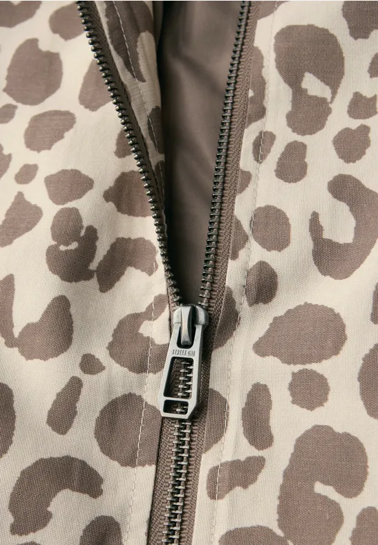 Blouson met dierenprint powder beige