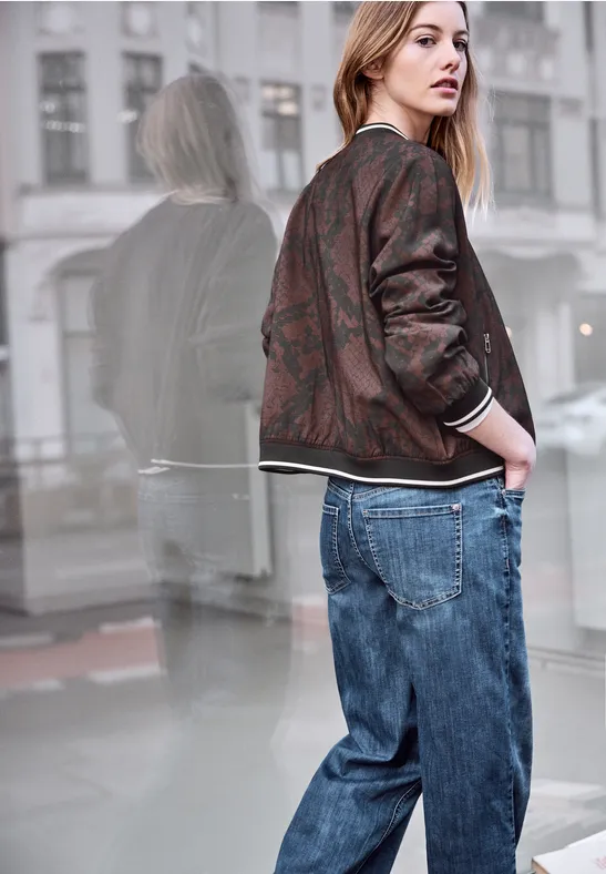 Blouson met dierenprint mahogany brown