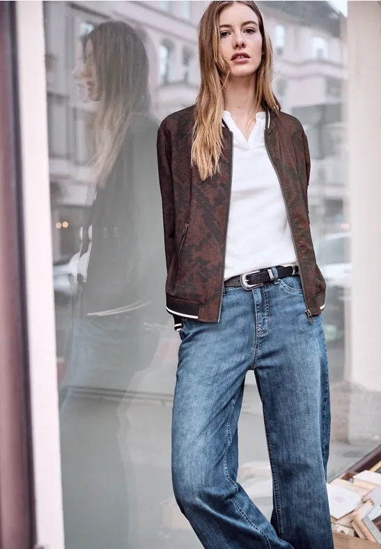 Blouson met dierenprint mahogany brown