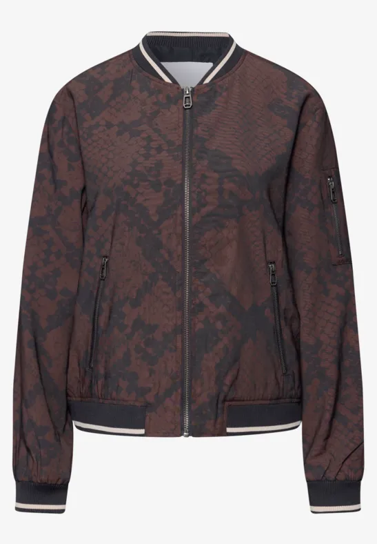 Blouson met dierenprint mahogany brown