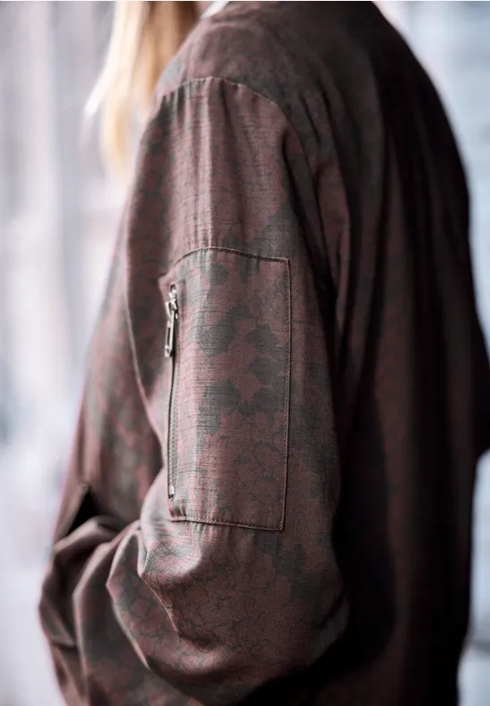 Blouson met dierenprint mahogany brown