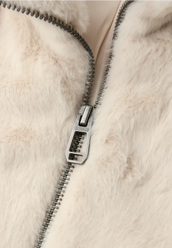 Fake Fur Jacke soft beige