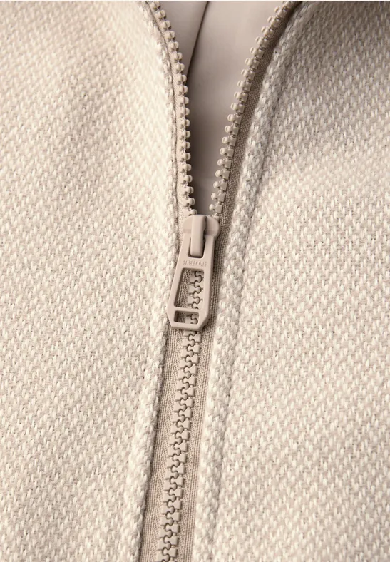 Blouson z detalami college'owymi buffed beige