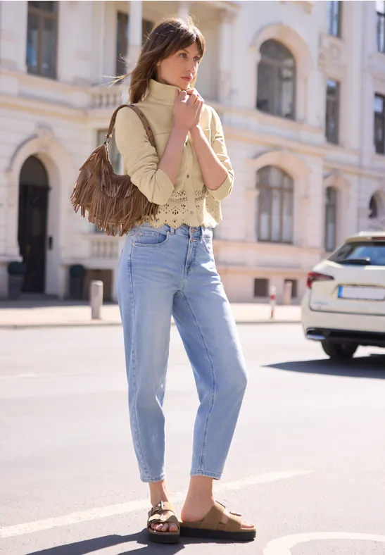 Velours jas met uitgesneden details warm beige