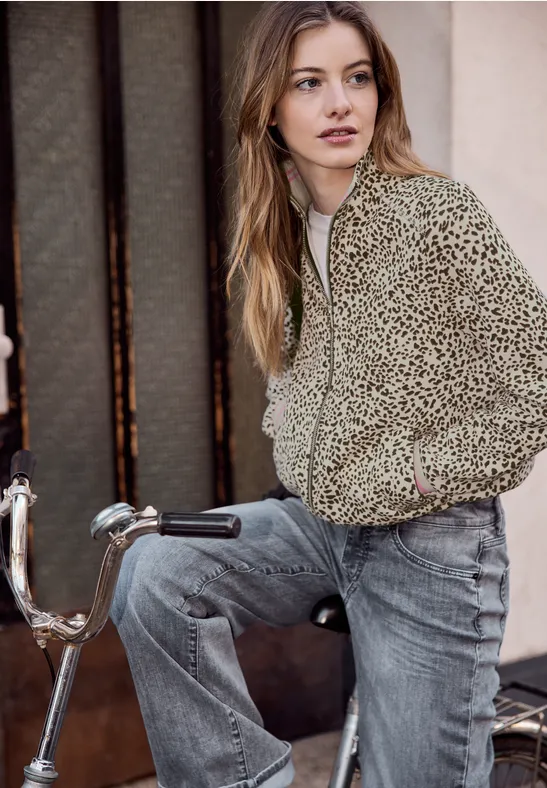 Jacke mit Leo-Muster Black