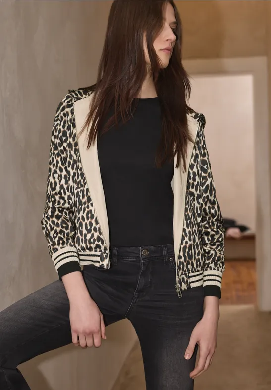 Jacke mit Leo-Muster Black