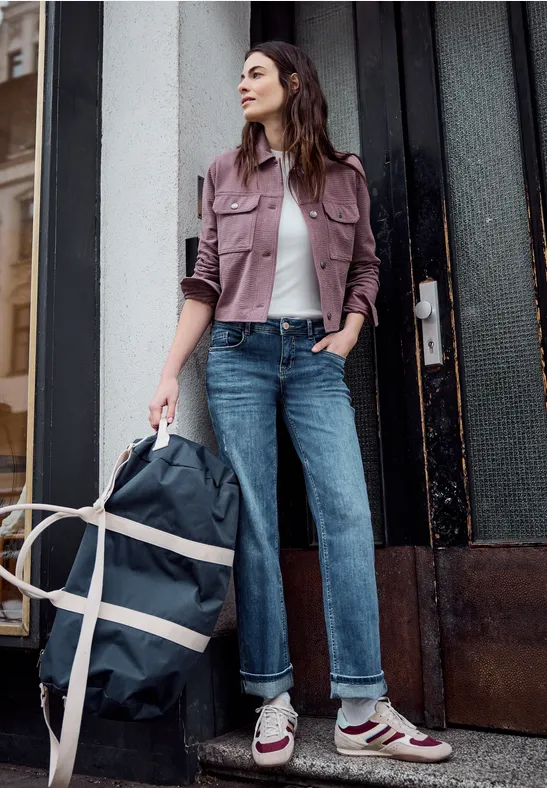 Overshirt in Unifarbe hazy rose