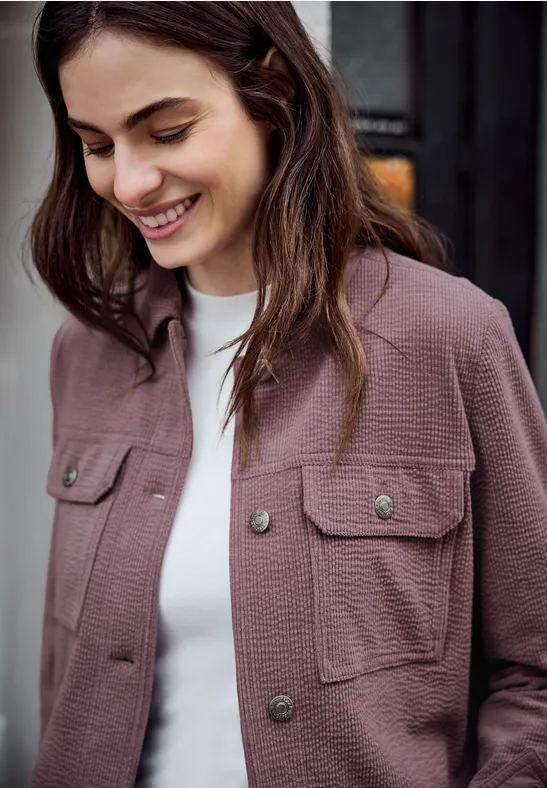 Overshirt in Unifarbe hazy rose
