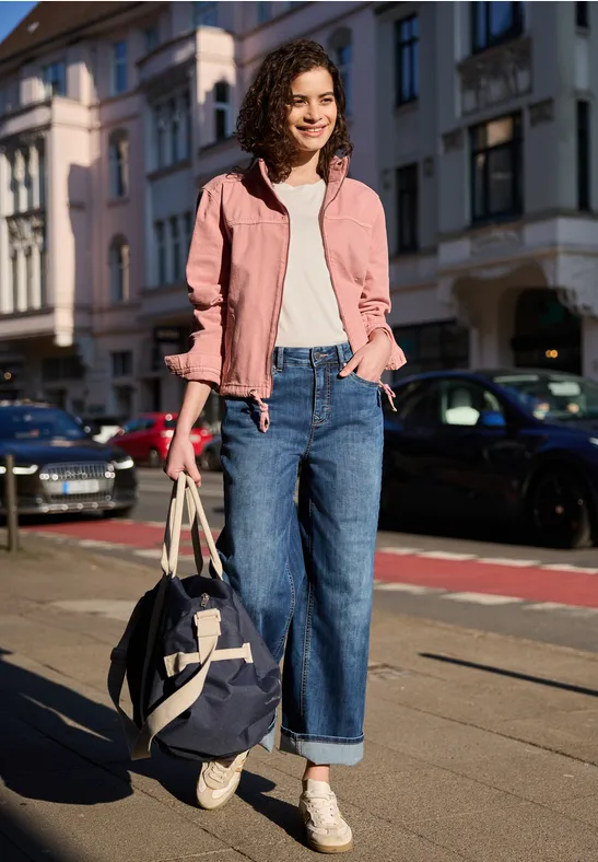 Jeansjacke in pinker Waschung pink authentic washed