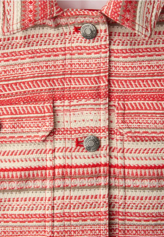 Veste à rayures en qualité bouclette torch red