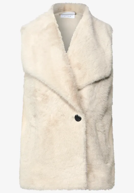 Fake Fur Weste savannah sand