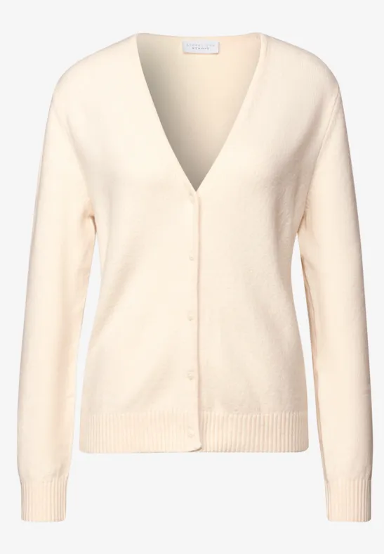 V-Neck Cardigan soft beige