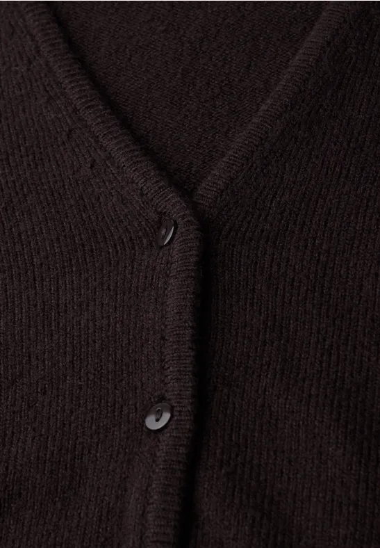 V-Neck Cardigan velvet wine